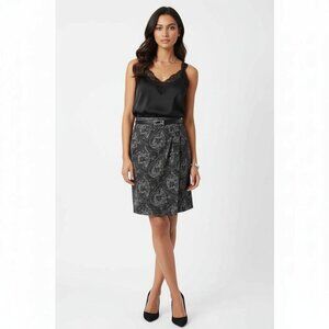 Nwt $119 TALBOTS Sz 4P Faux Wrap Midi Skirt Wool Blend